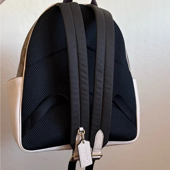 Coach Signature Brown and Cream Backpack - Picture 2 of 3